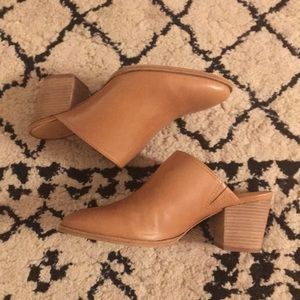 madewell harper mule amber brown